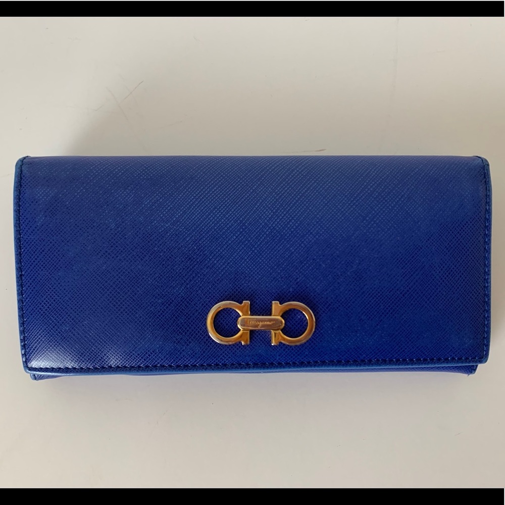 *SOLD Salvatore Ferragamo Leather Blue Wallet